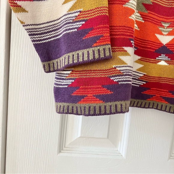 Delia McKain Petites Vintage Southwestern Knit Long Sleeve Sweater Women’s Small - Picture 3 of 11